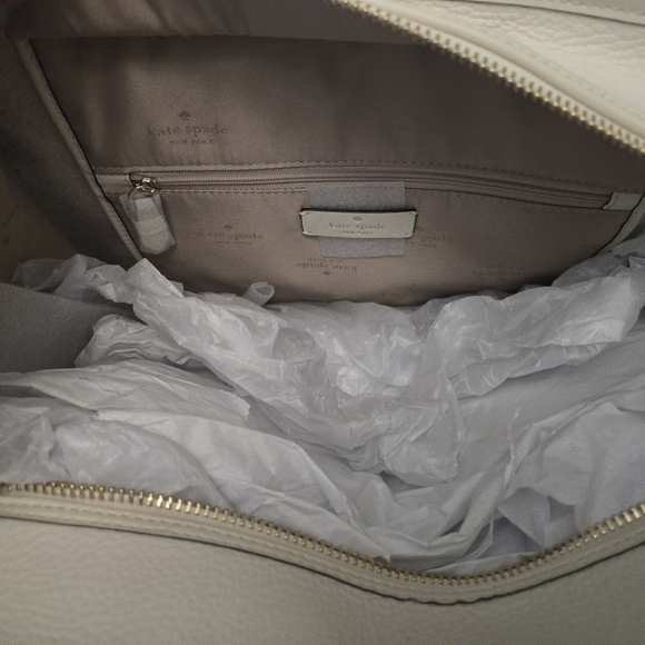 Kate Spade Ella Large Tote K4688 Handbag Pebbled Leather Off White New w Tags - Picture 5 of 8